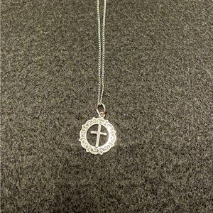 .925 Sterling Silver Cross Pendant with Chain